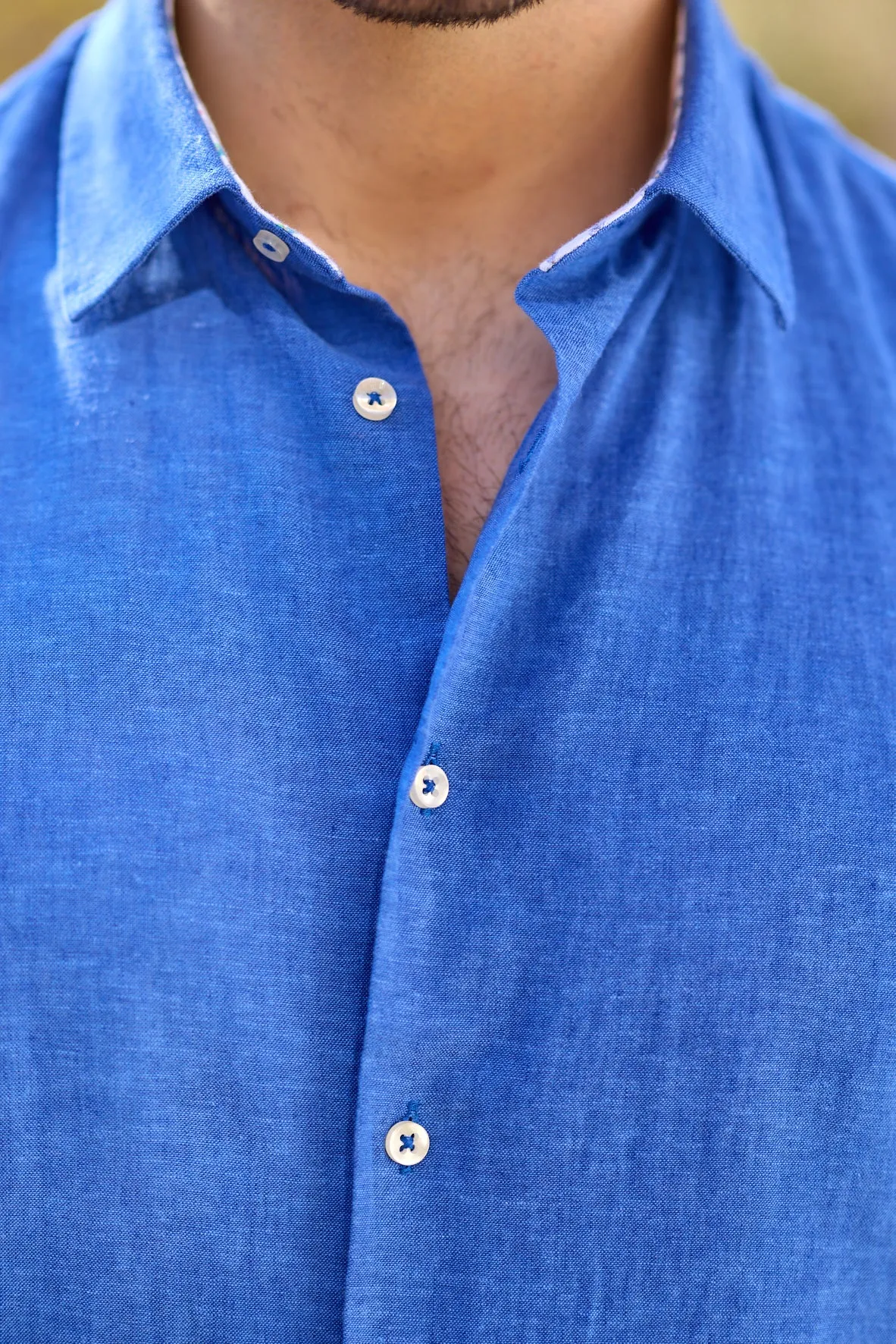 Gun Hill Mens Dodge Linen Shirt - Blue