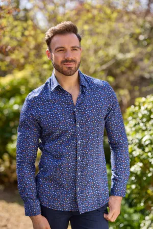 Gun Hill Mens Jensen Shirt - Navy multi