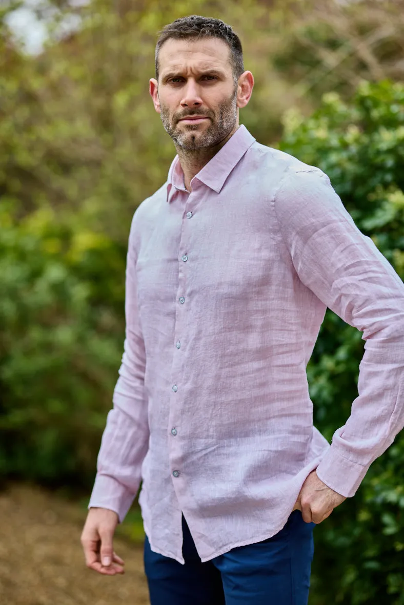 Gun Hill Mens Kos Linen shirt - Pink