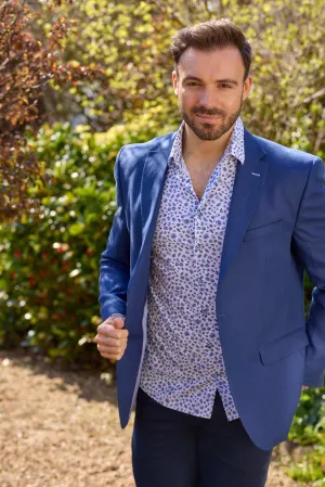 Gun Hill Mens Silverstone Linen Jacket - Navy