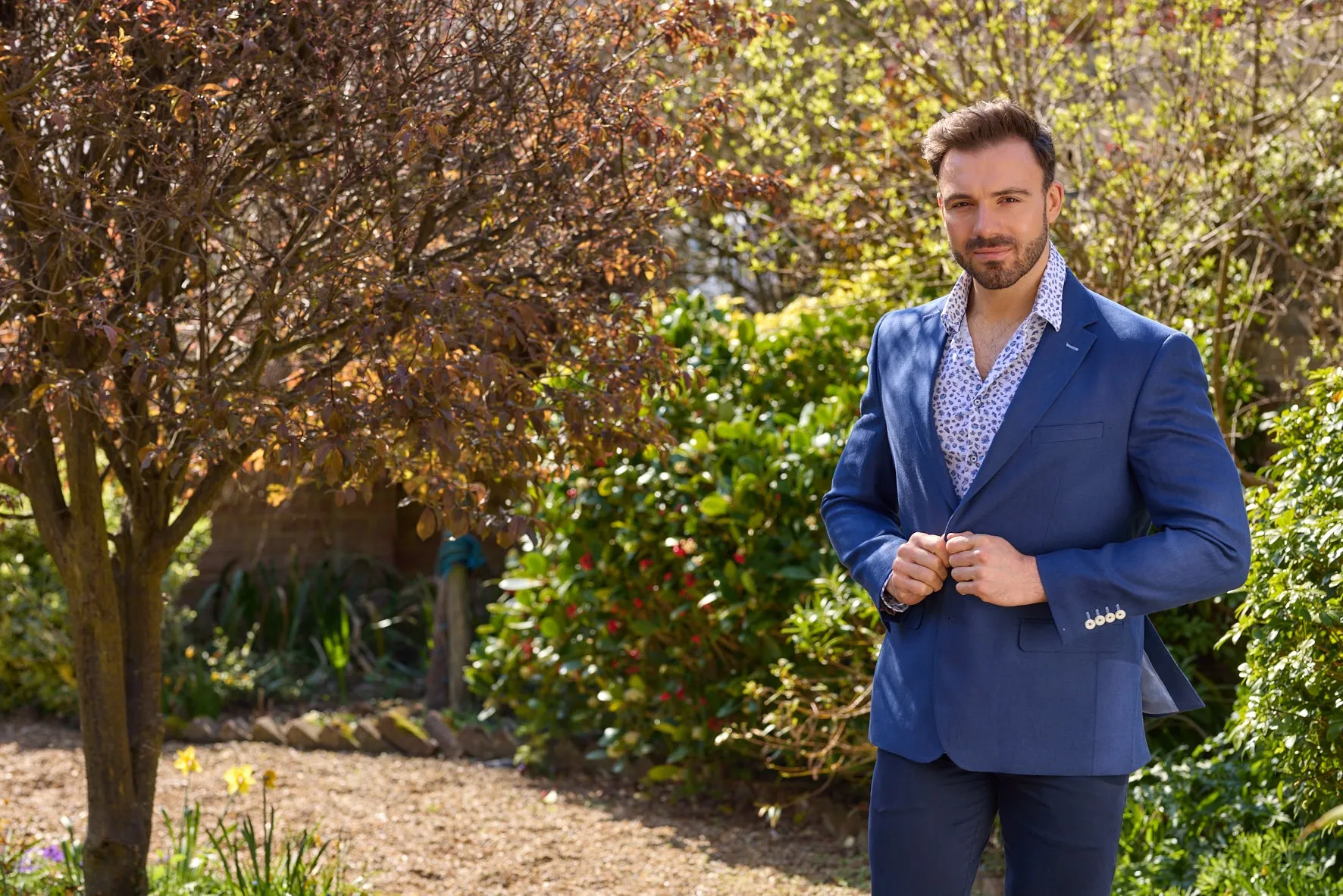 Gun Hill Mens Silverstone Linen Jacket - Navy