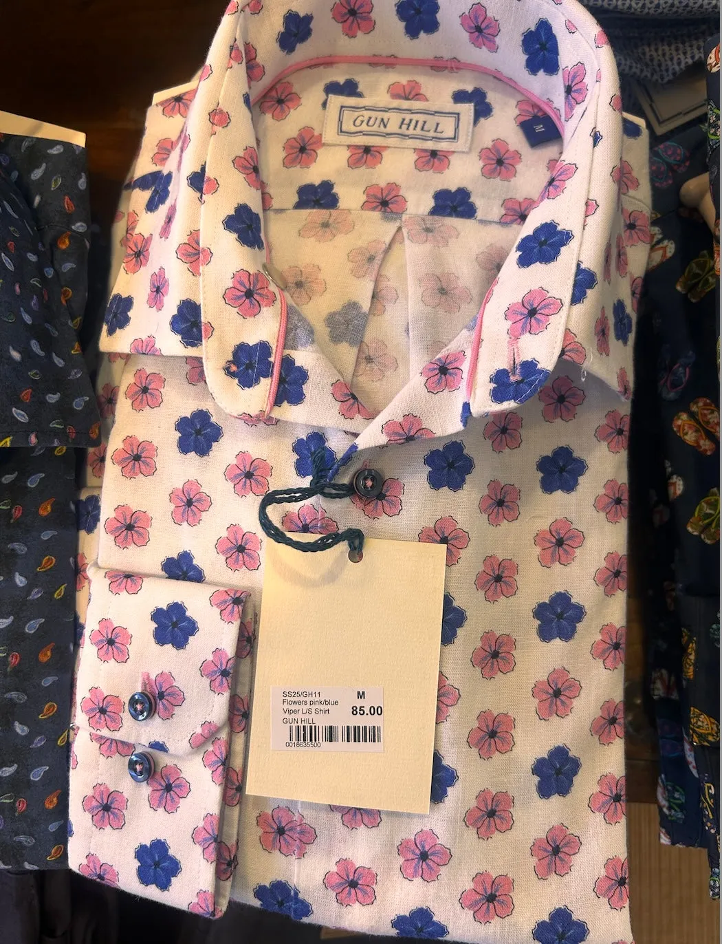 Gun Hill Mens Viper Shirt - Pink/blue
