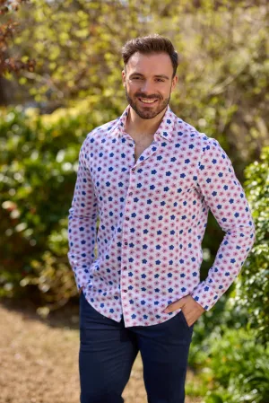 Gun Hill Mens Viper Shirt - Pink/blue
