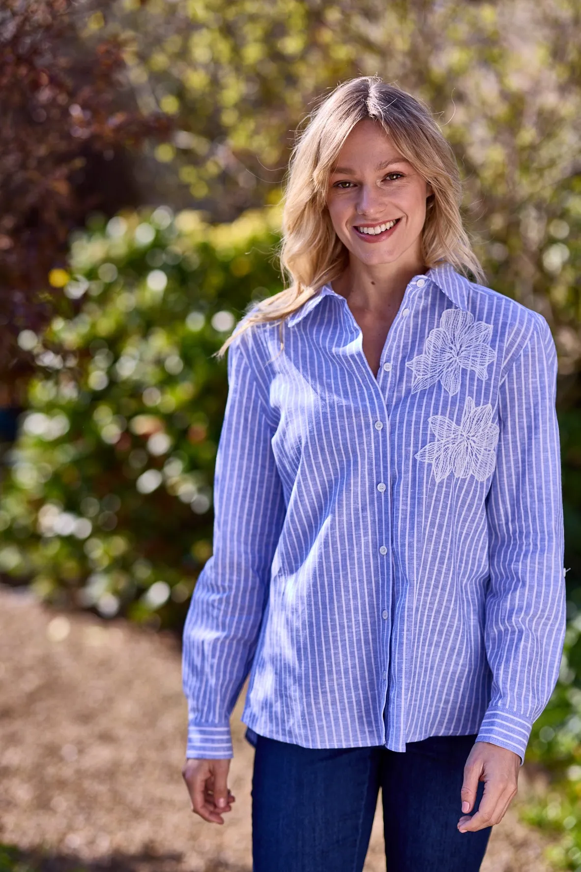 Gun Hill Womens Tabay Shirt - Blue/white