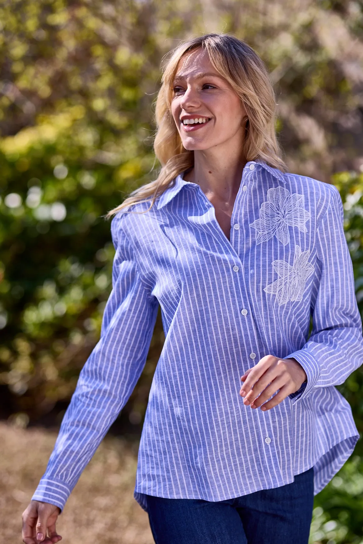 Gun Hill Womens Tabay Shirt - Blue/white