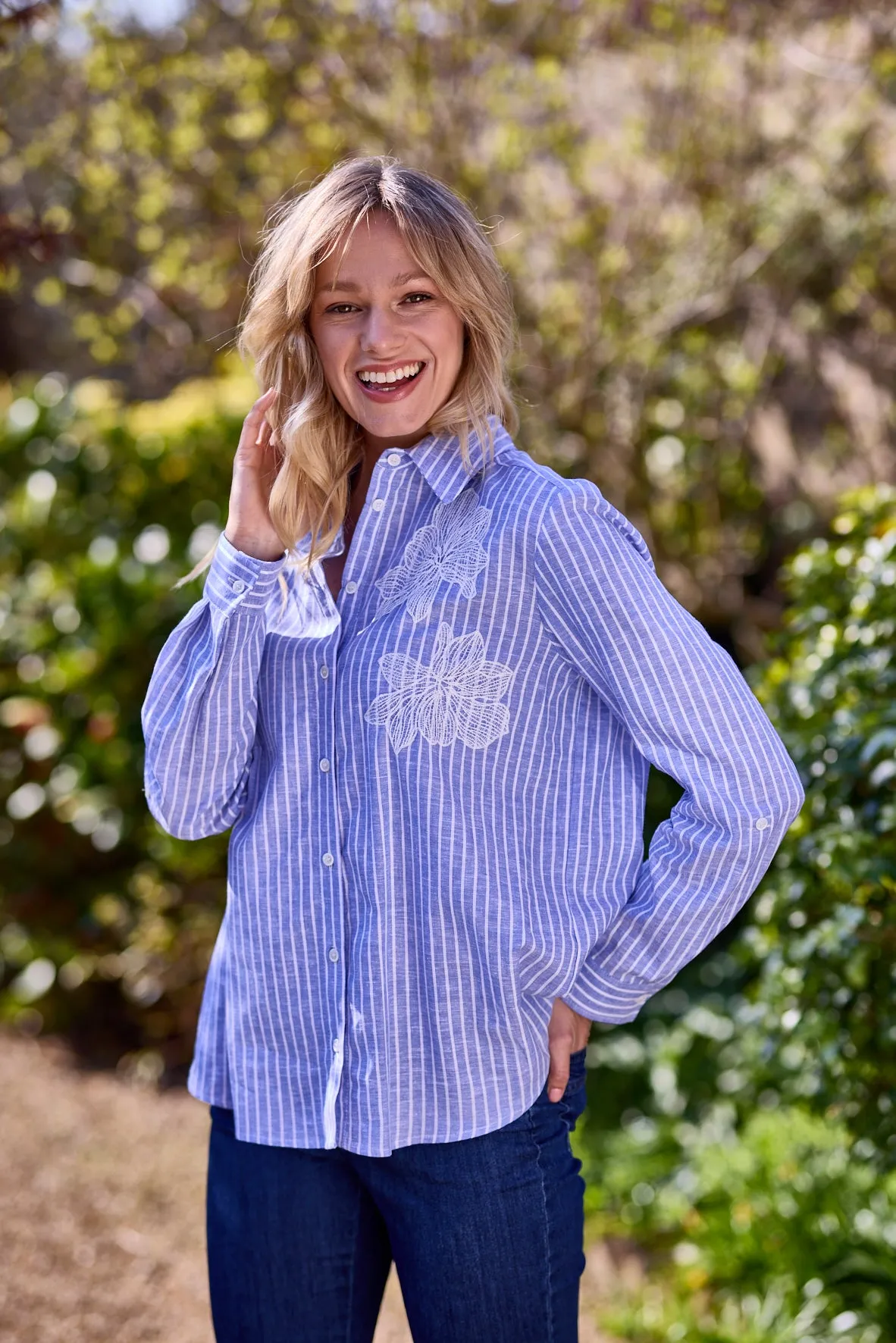 Gun Hill Womens Tabay Shirt - Blue/white