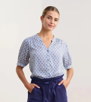 Hatley Womens Ivy Blouse - Bllue/white