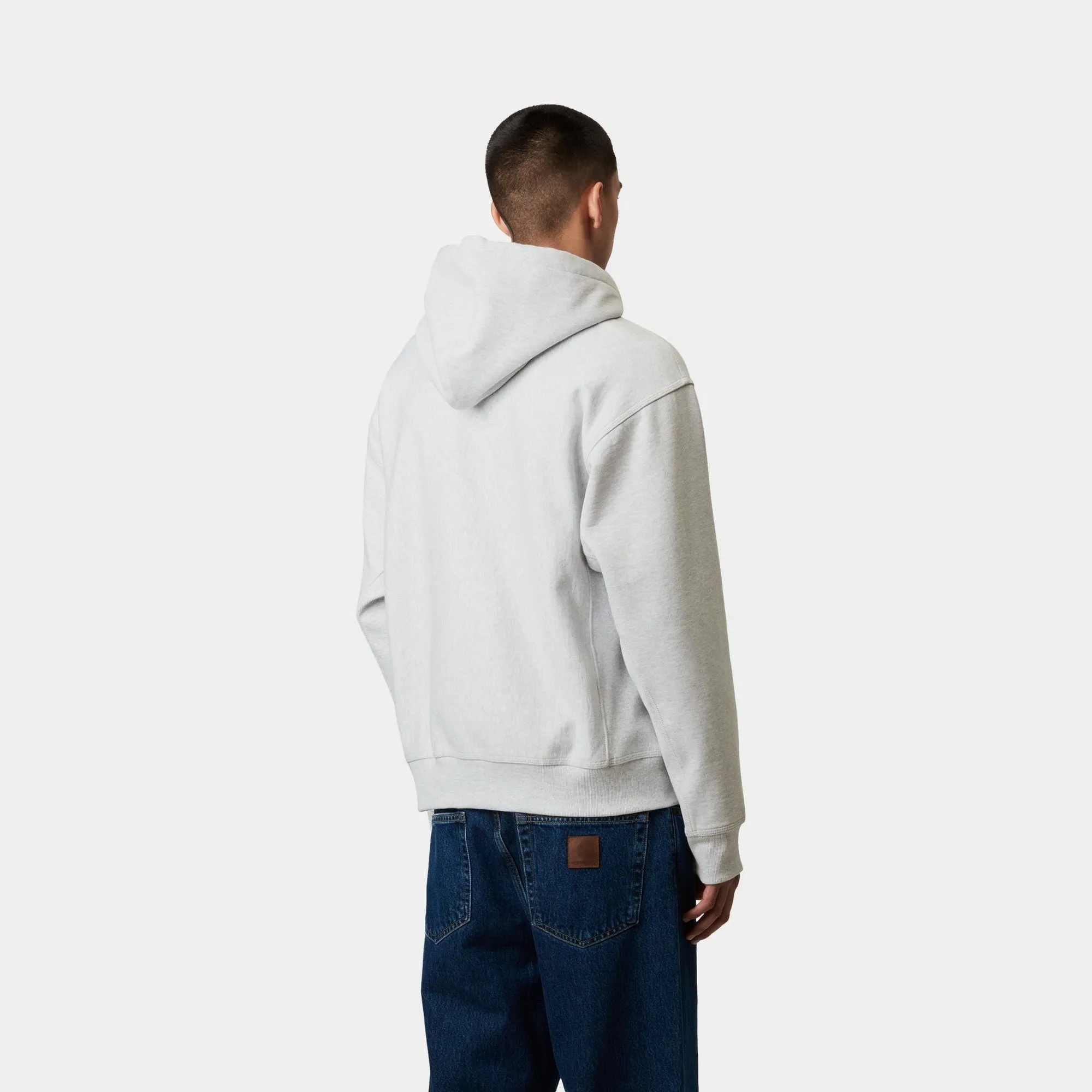 Hooded American Script Sweatshirt | Ash Heather Carhartt WIP