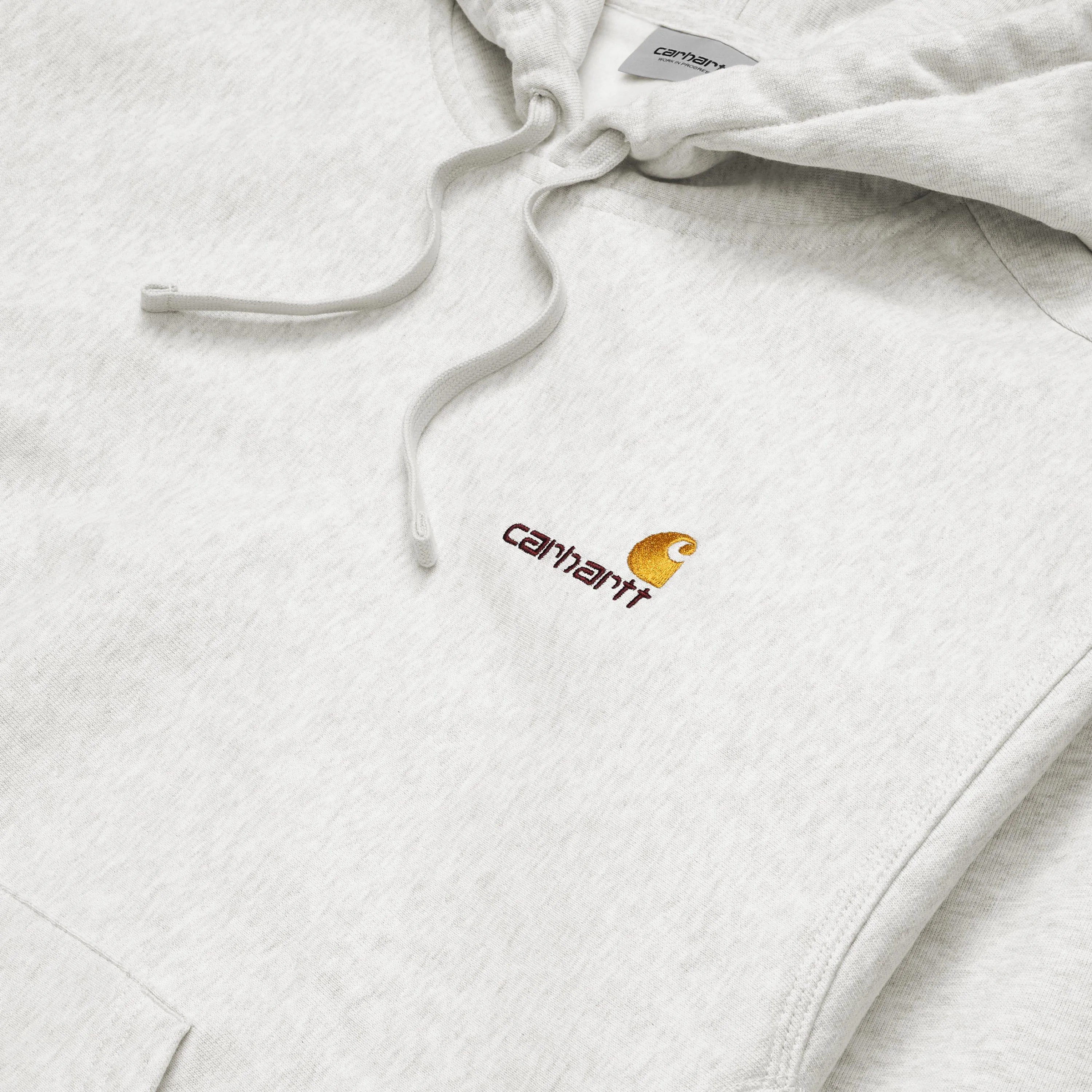 Hooded American Script Sweatshirt | Ash Heather Carhartt WIP