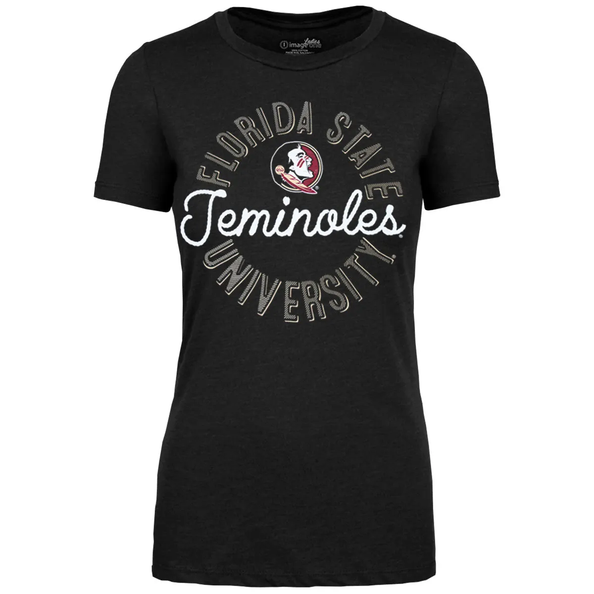 Image One Women's Florida State University Seminoles/Seminole Logo Short Sleeve T-shirt - Black