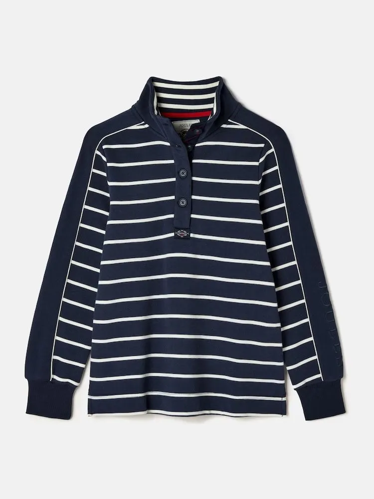Joules Southwold Button Down Striped Sweatshirt