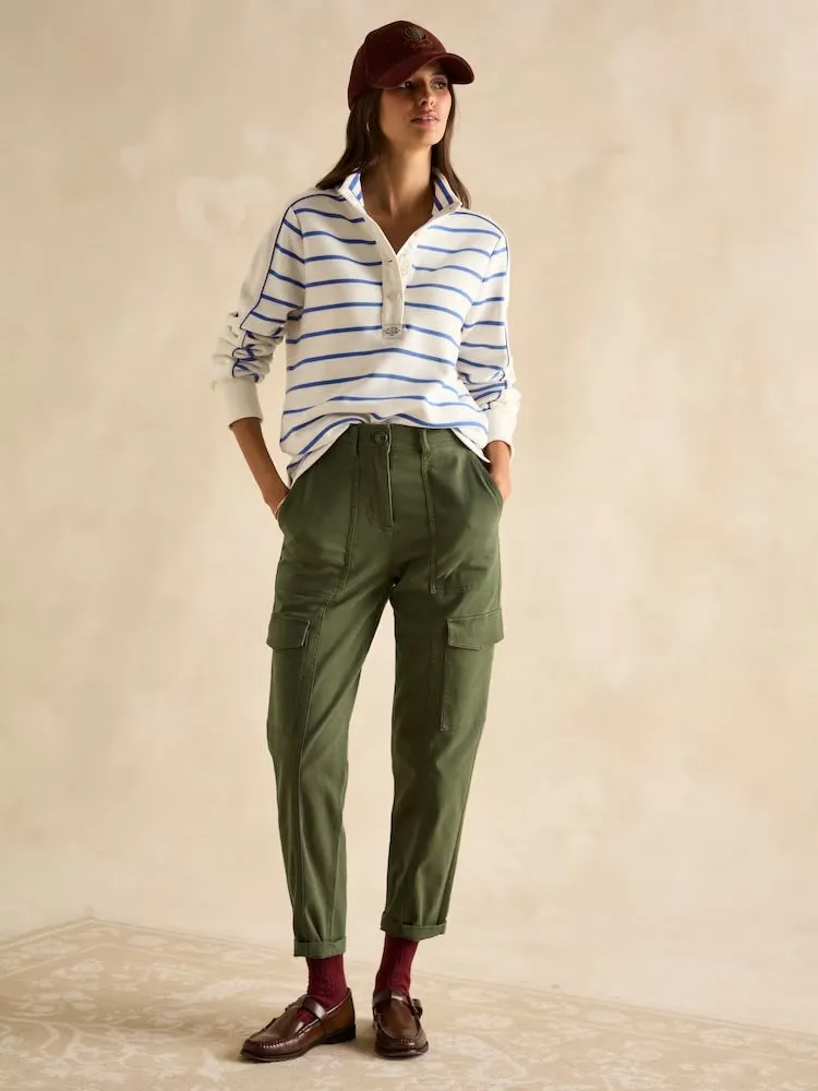 Joules Southwold Button Down Striped Sweatshirt