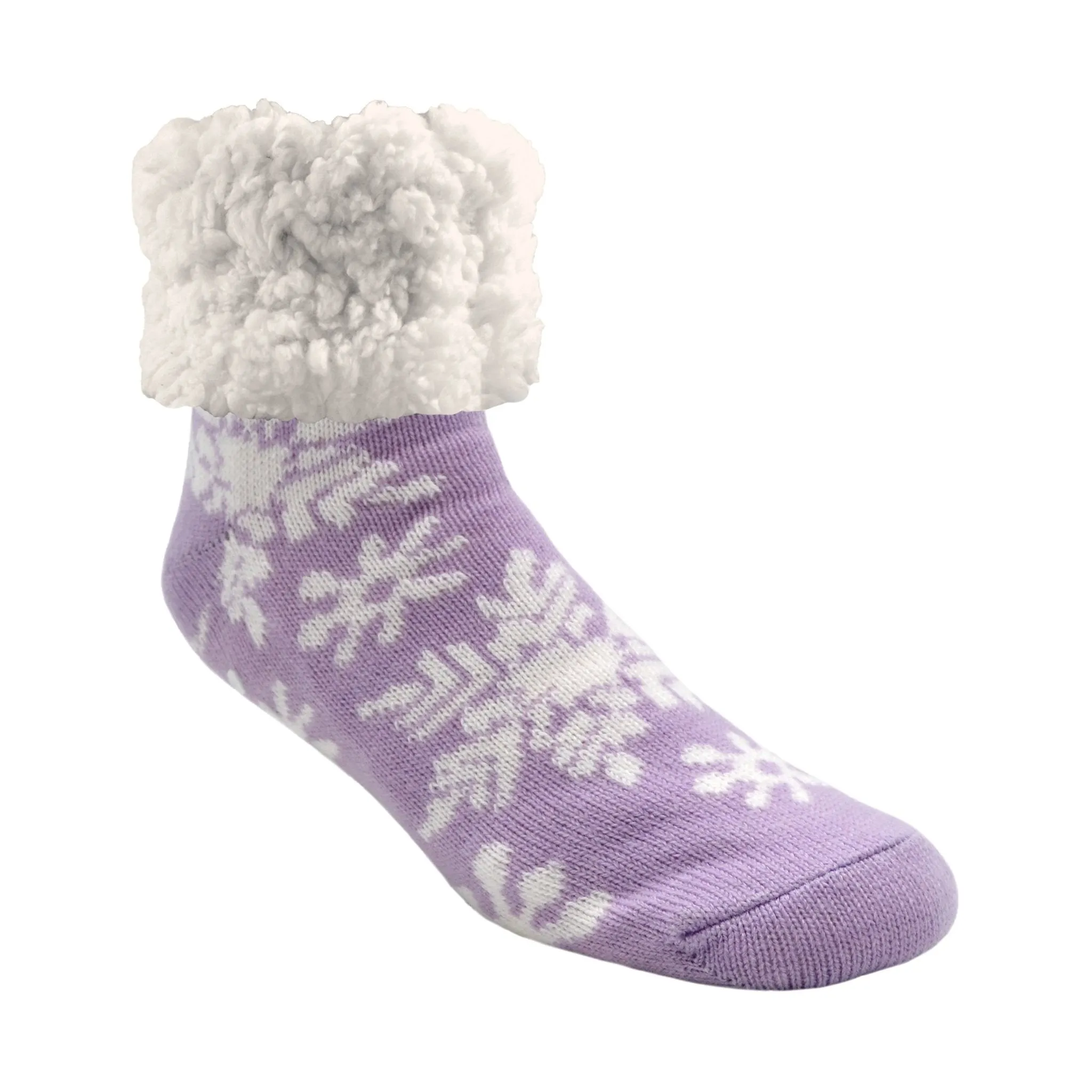 Lavender Snowflakes - Original Size Pudus Slipper Socks