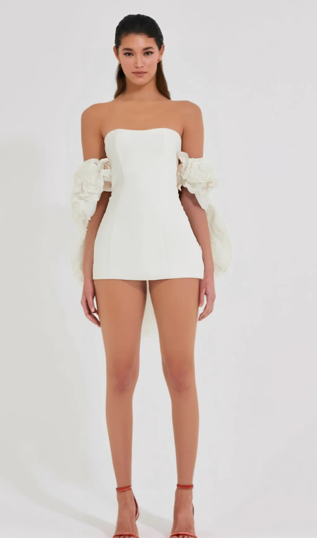 Liliane white floral-appliqu bolero & dress matching set Gloria Lanvin