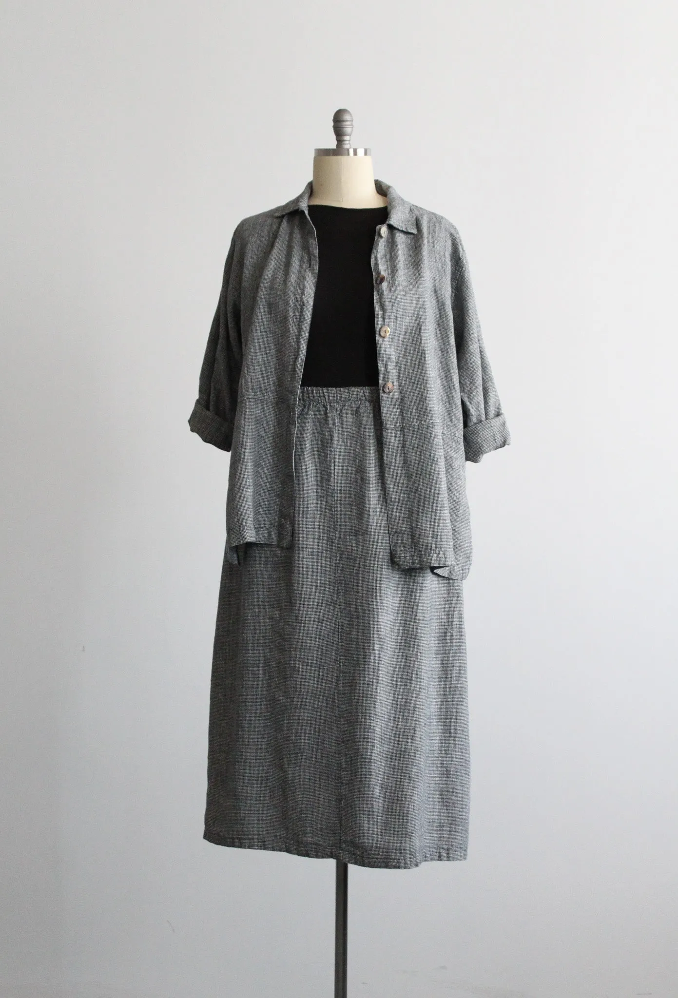 linen gingham dress set 1920 Vintage