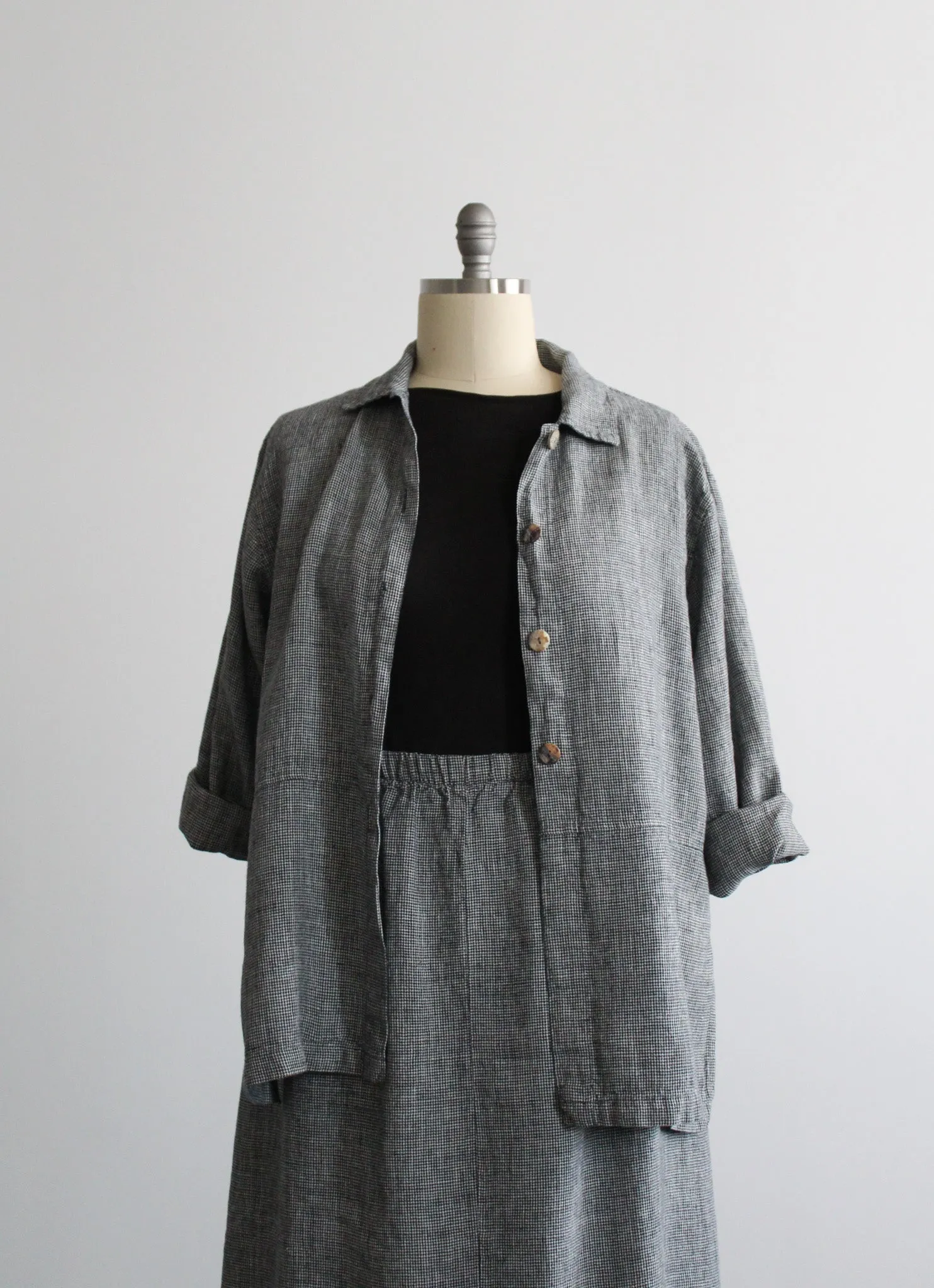 linen gingham dress set 1920 Vintage