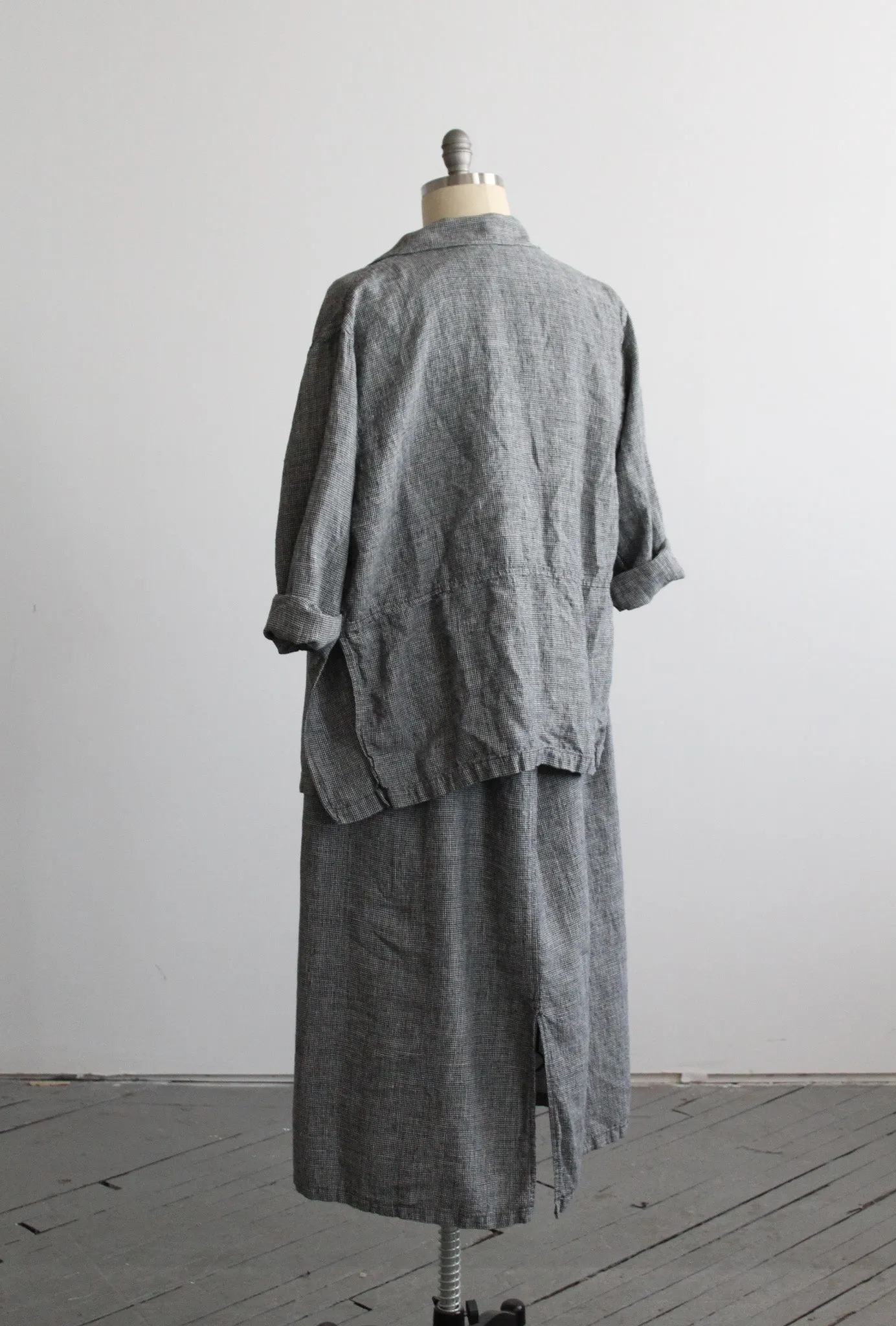 linen gingham dress set 1920 Vintage