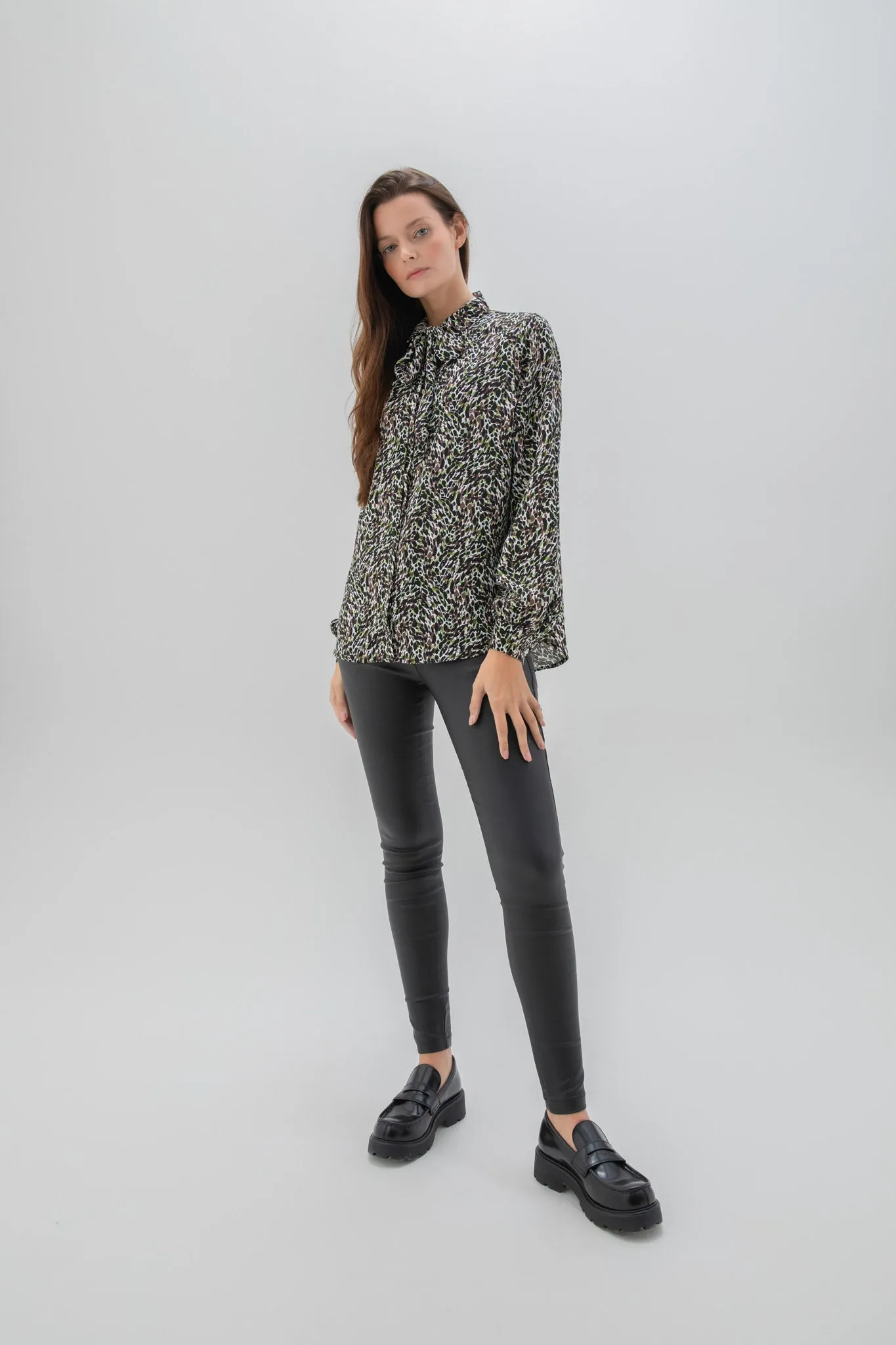 Marble ladies SHIRT Brown Green Multi
