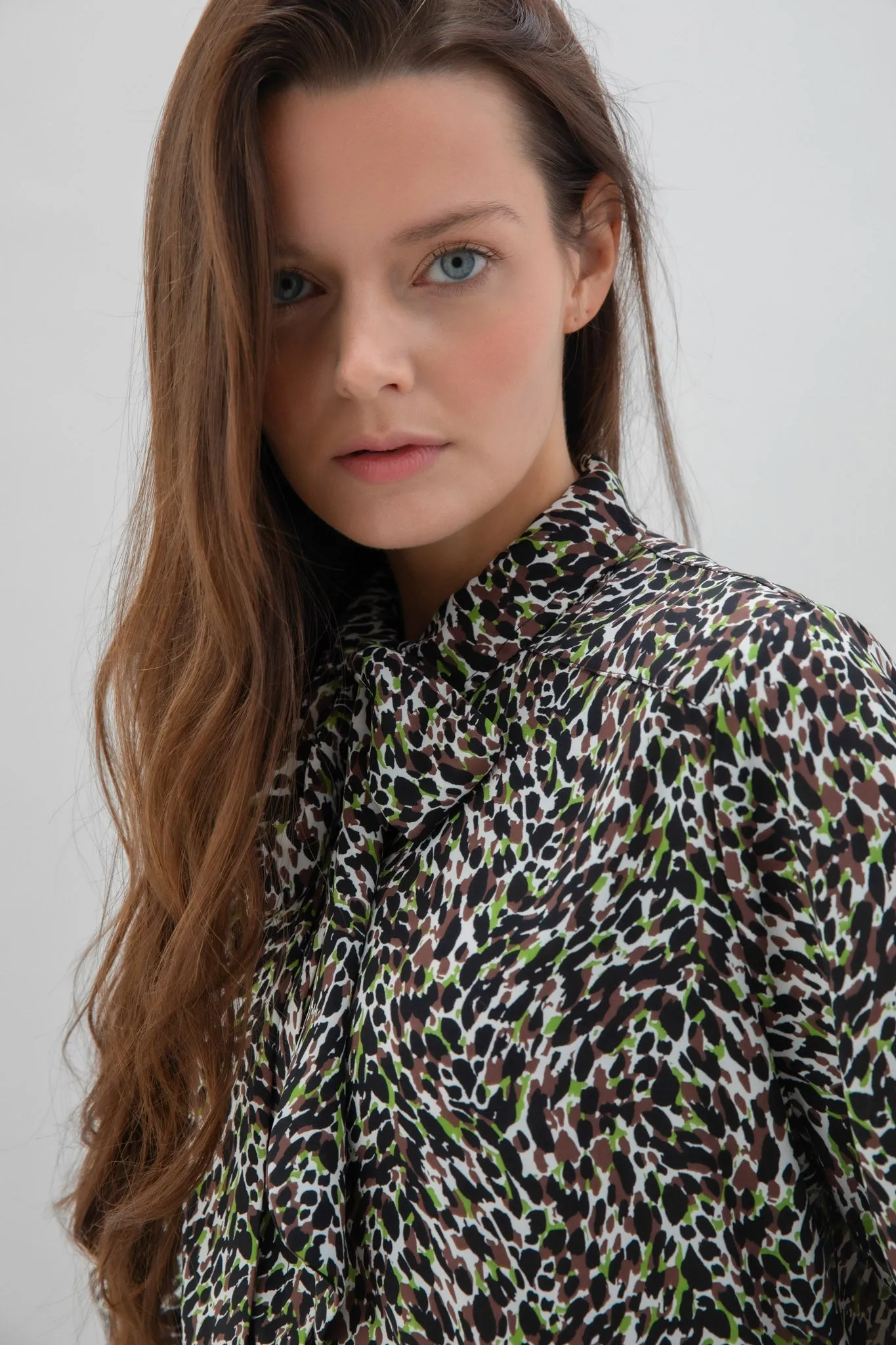 Marble ladies SHIRT Brown Green Multi
