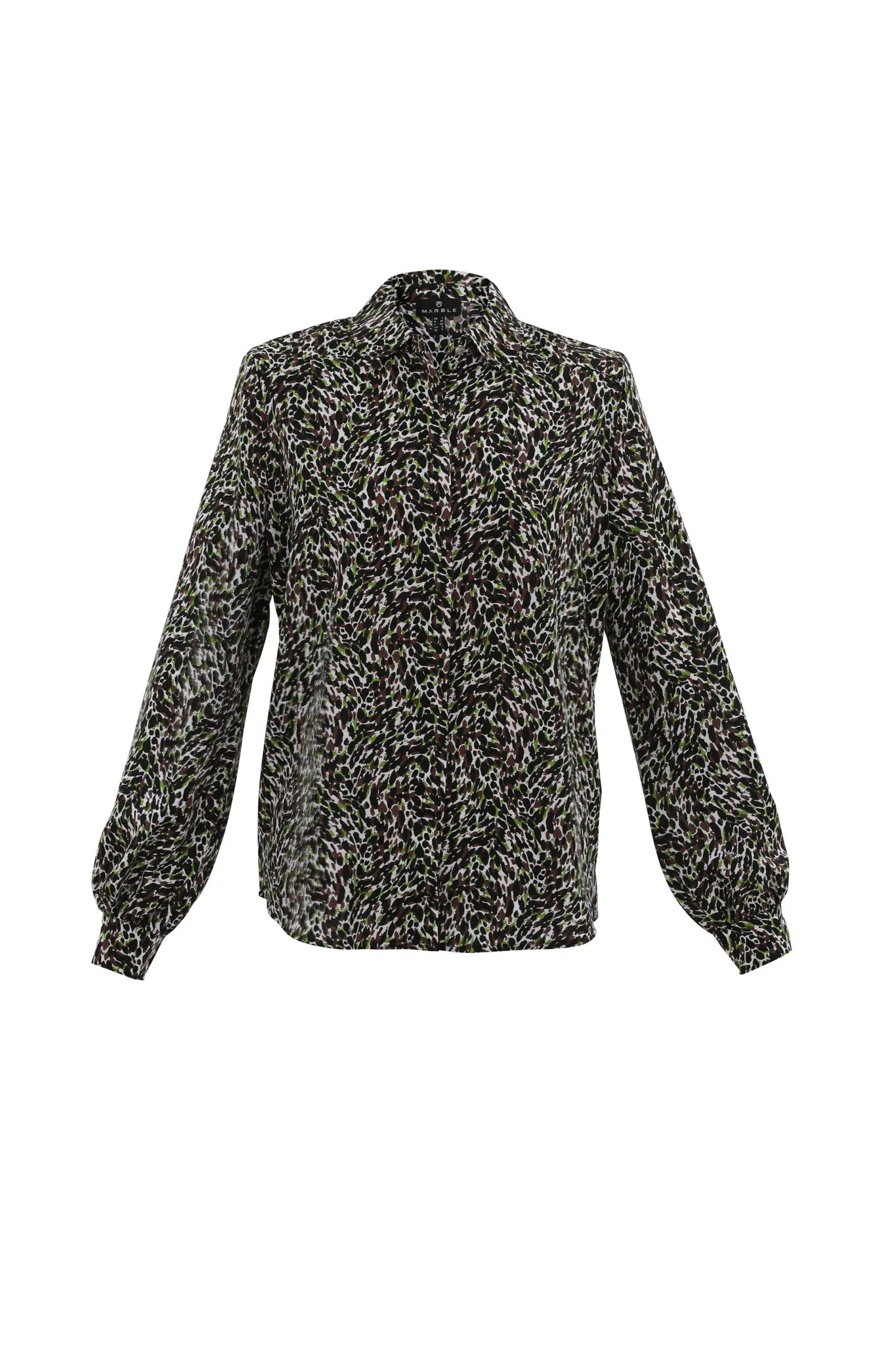Marble ladies SHIRT Brown Green Multi