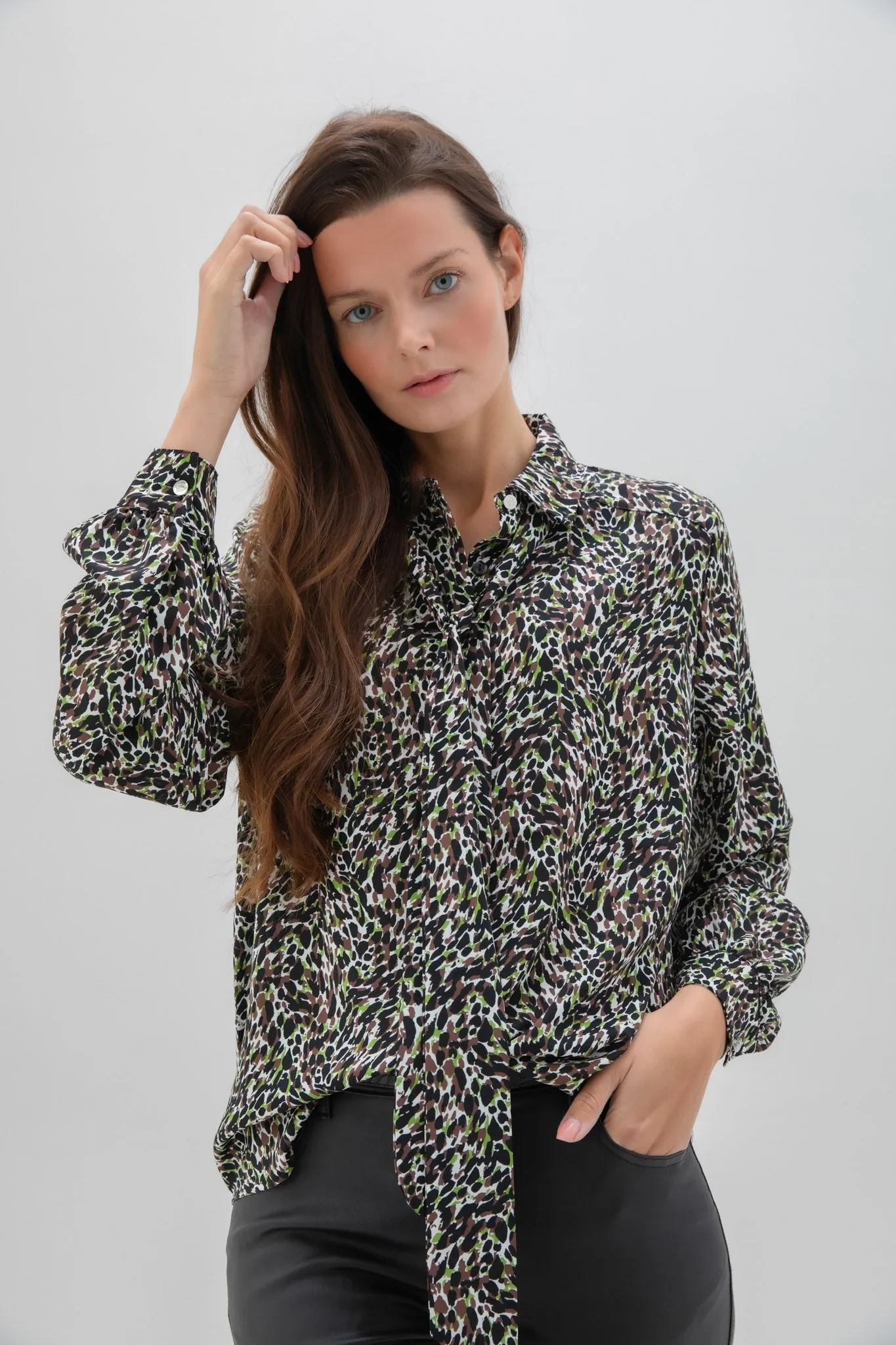 Marble ladies SHIRT Brown Green Multi