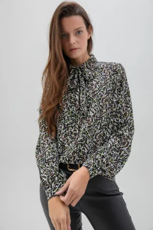 Marble ladies SHIRT Brown Green Multi