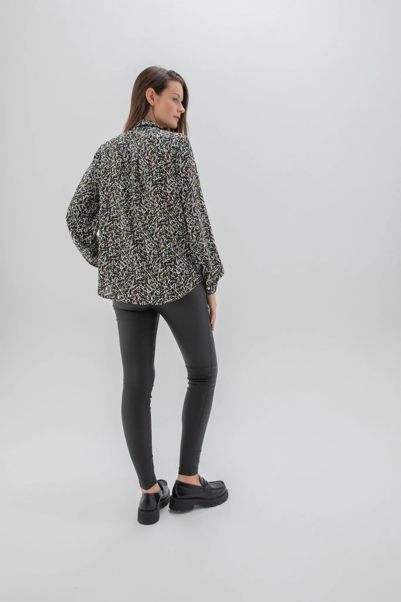 Marble ladies SHIRT Brown Green Multi