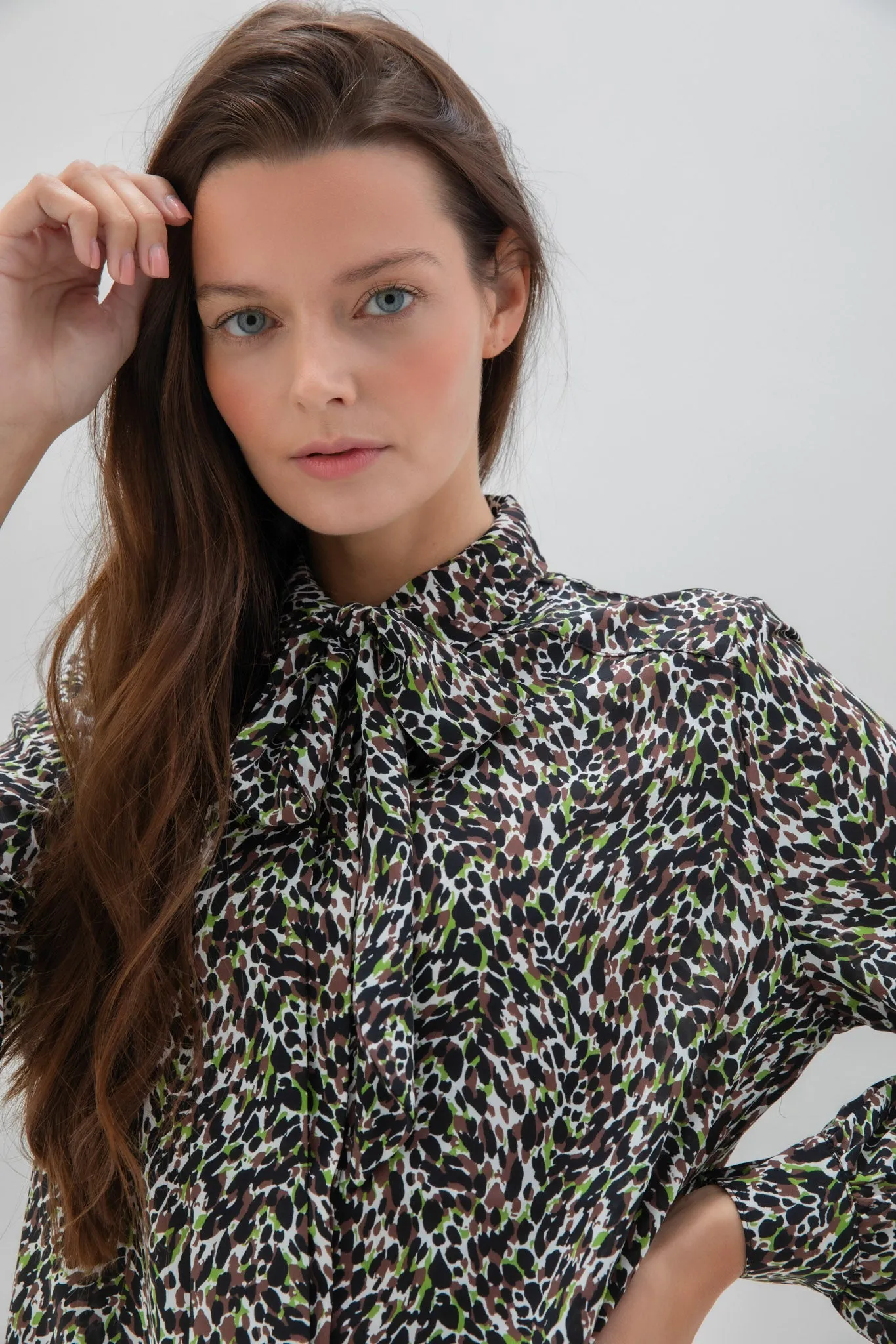 Marble ladies SHIRT Brown Green Multi
