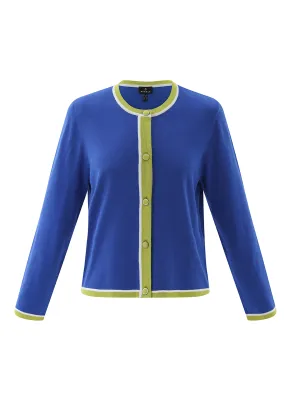 Marble Womens Cardigan - Cobalt/lime