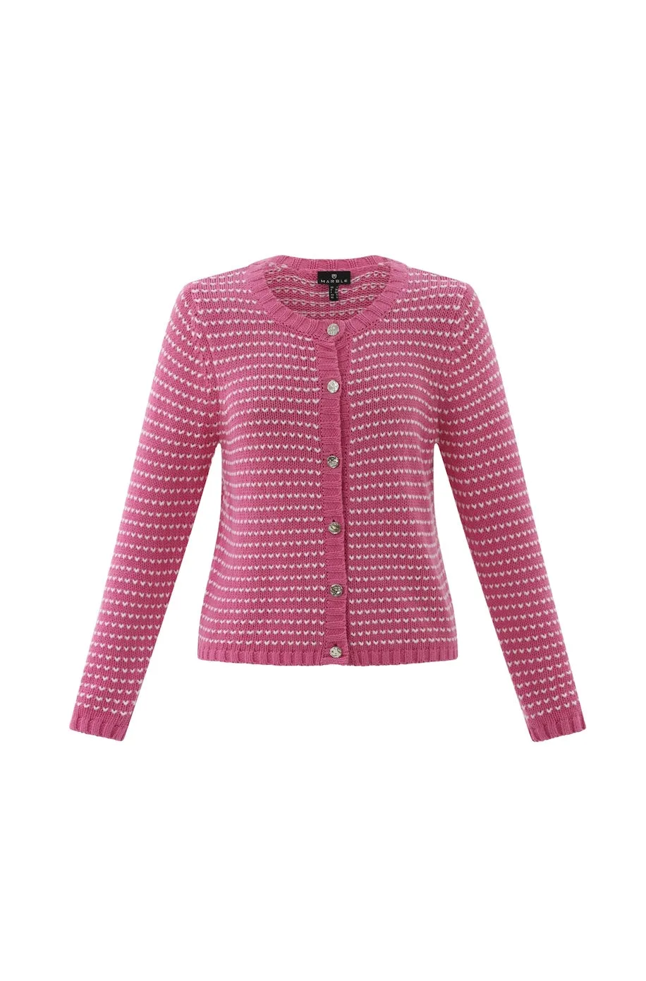 Marble Womens Cardigan - Pink/white