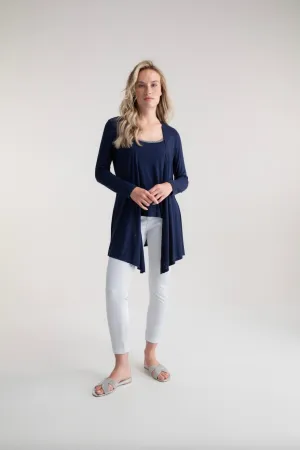 Marble Womens Long Cardigan - Navy