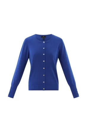 Marble Womens Plain Cardigan - Cobalt