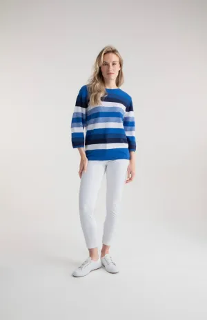 Marble Womens Striped Jumper - Cobalt/navy