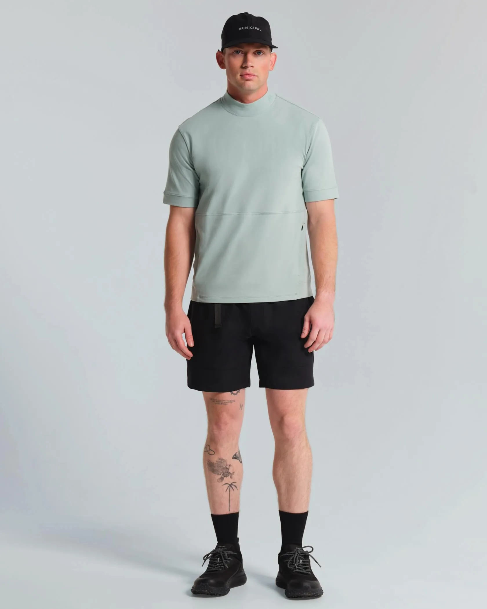 Micro Mock Neck SS Crew Municipal
