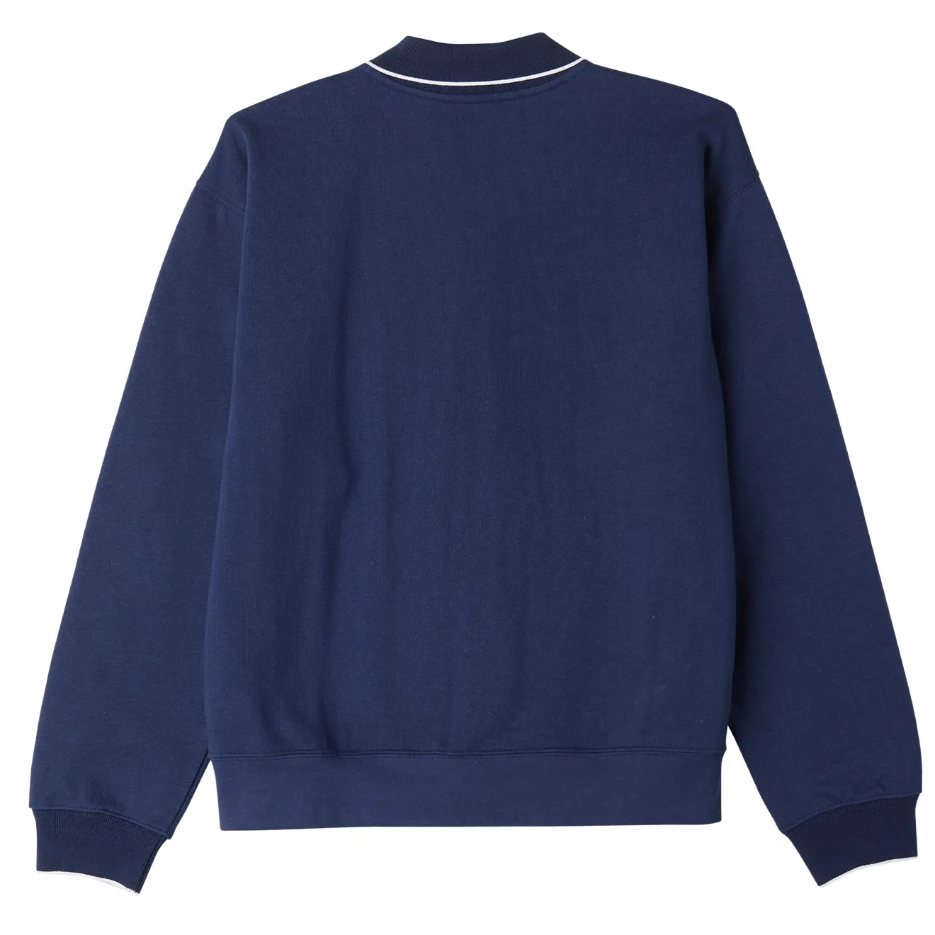 Obey Fontana Zip Front Polo Sweatshirt Academy Navy