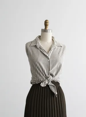 olive branch striped button up 1919 Vintage