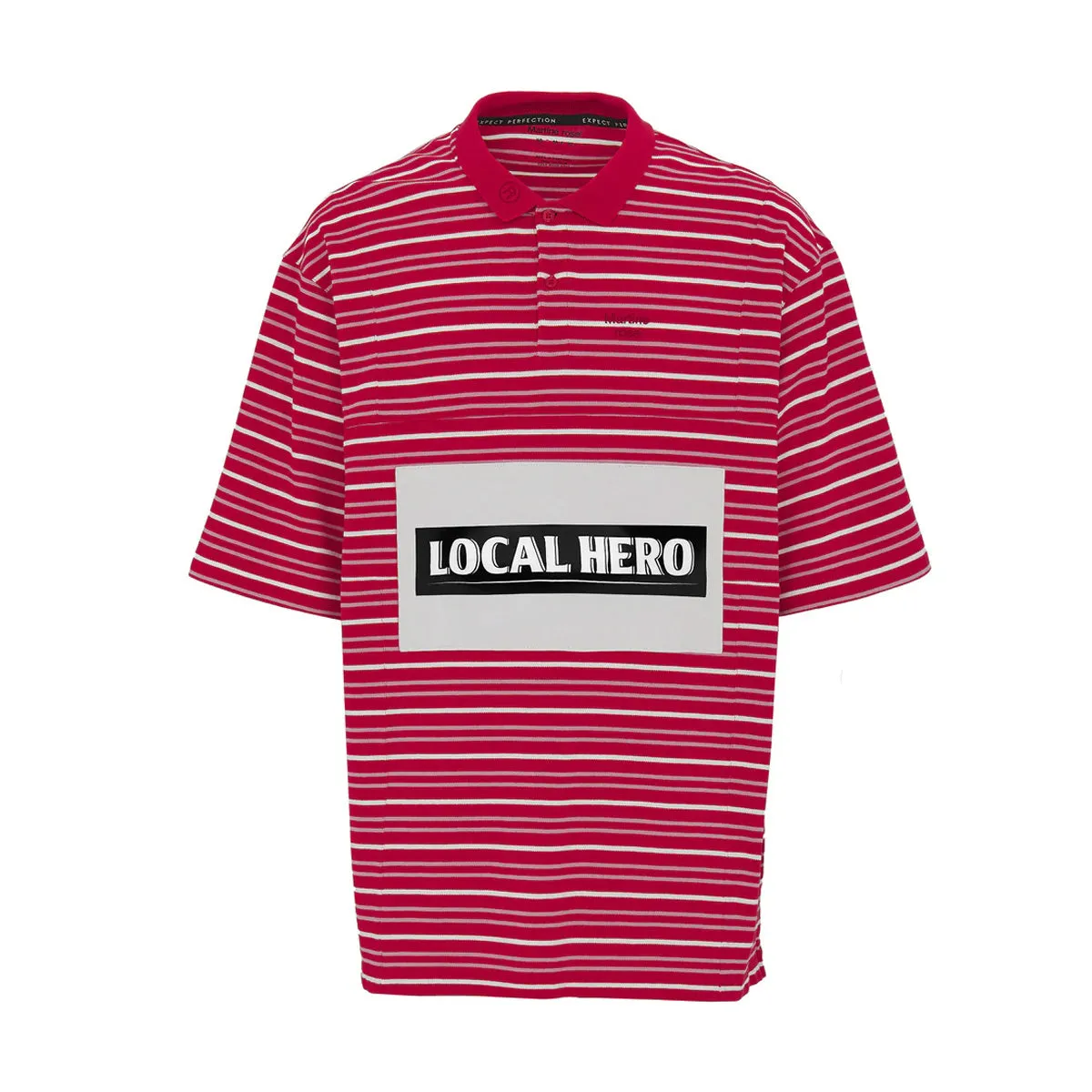 Oversized Panelled Polo 'Red White Strongbow'