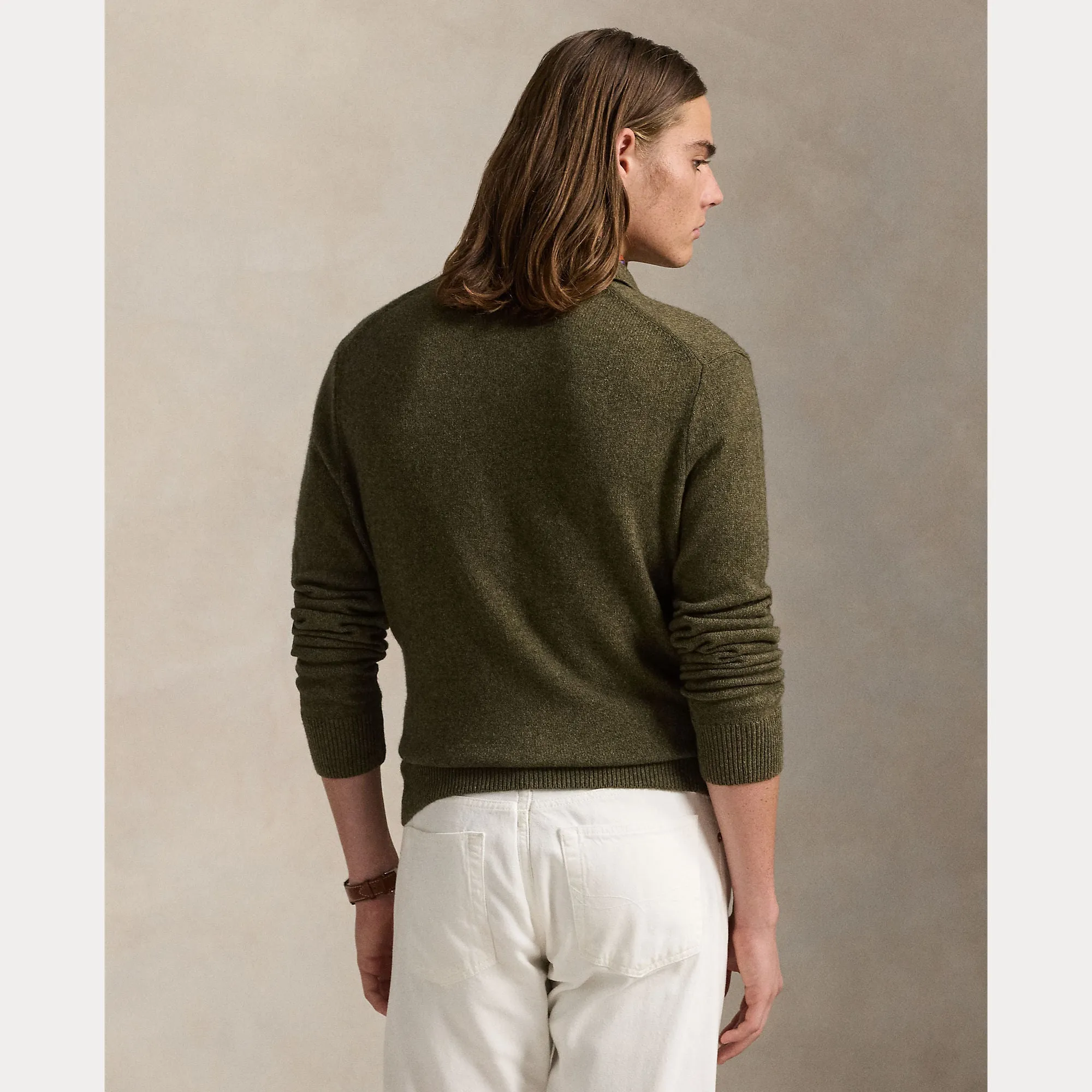 Ralph Lauren Mens Collar pullover - Olive