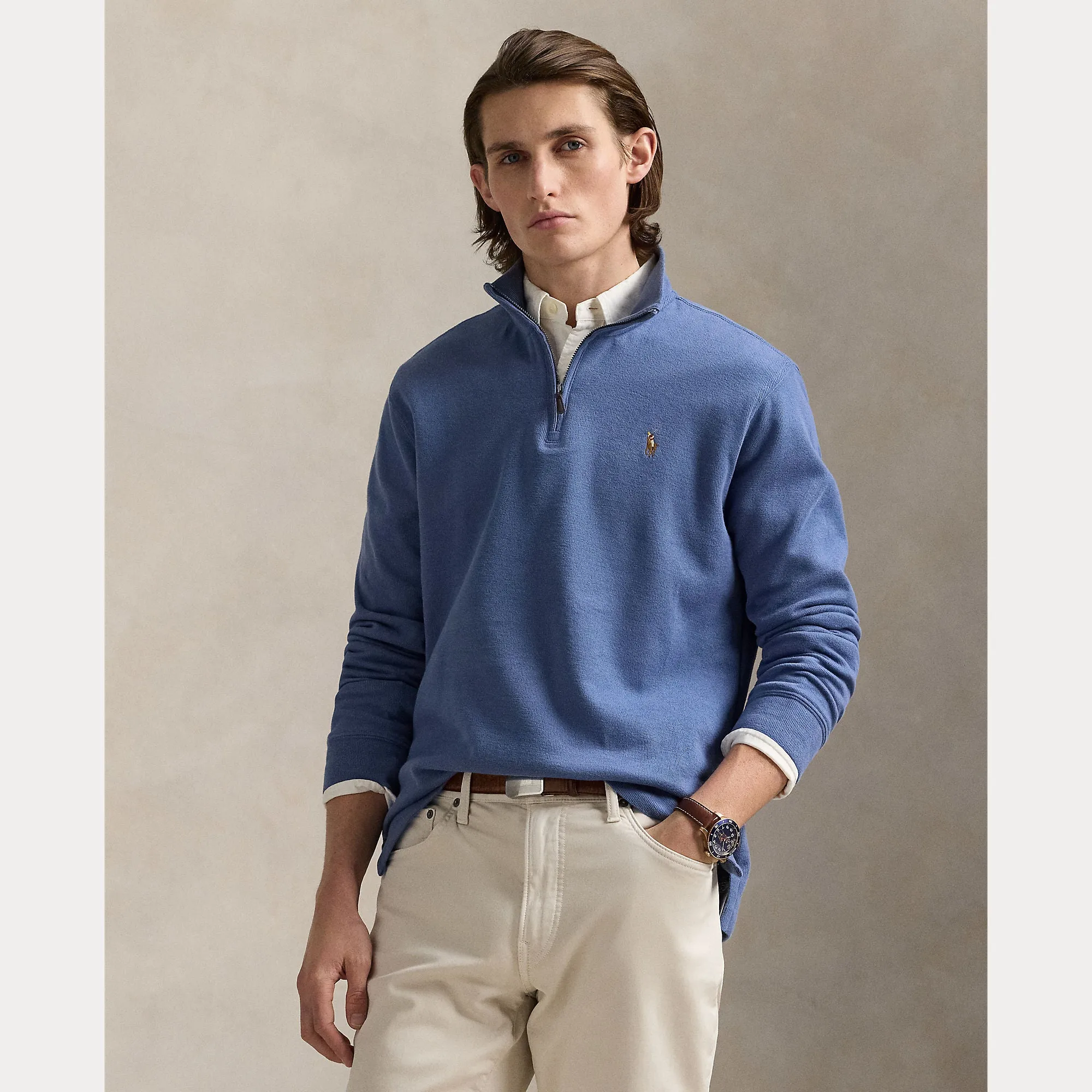 Ralph Lauren Mens Half zip Sweater - Coastal Blue or beige
