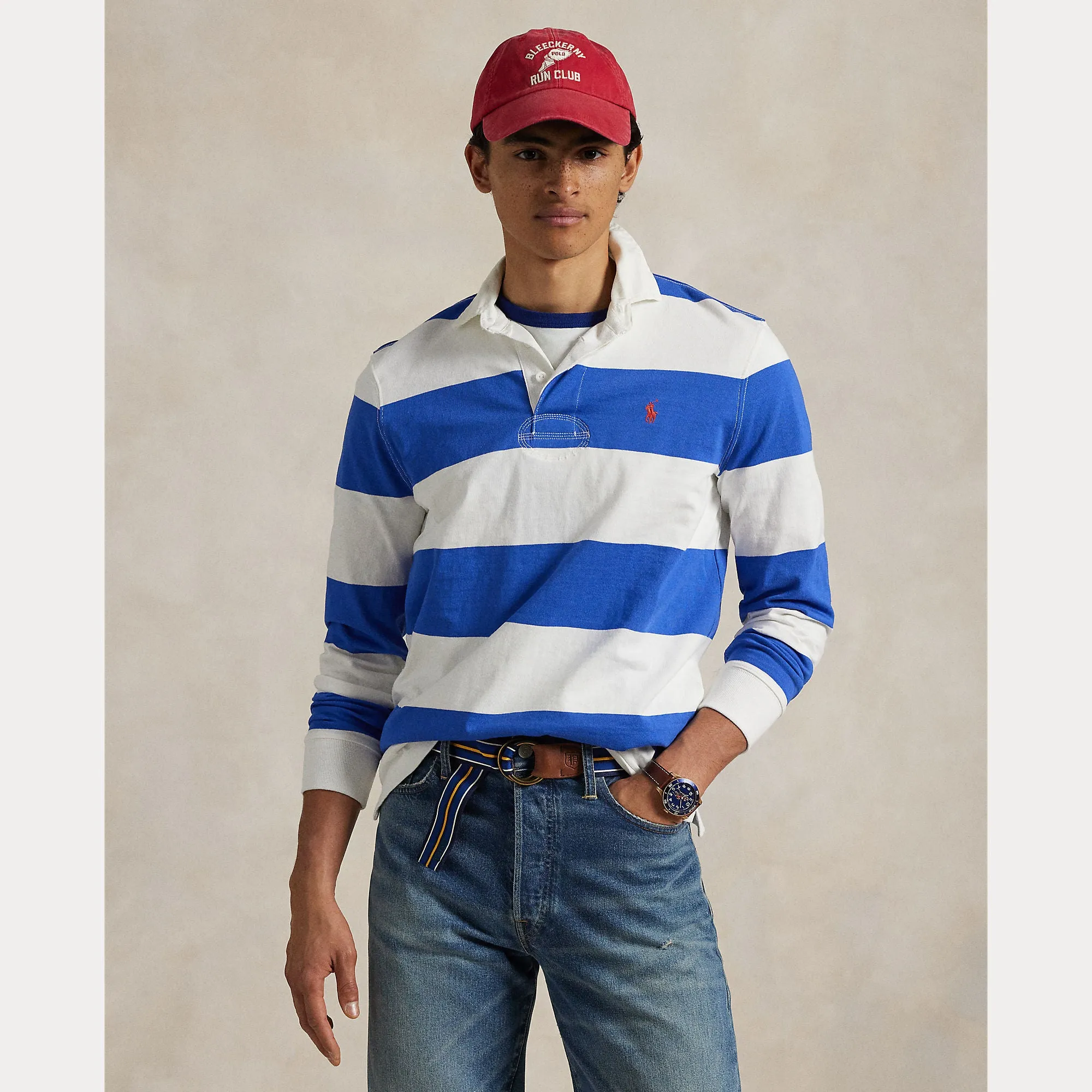 Ralph Lauren Mens Rugby Shirt - Blue stripe