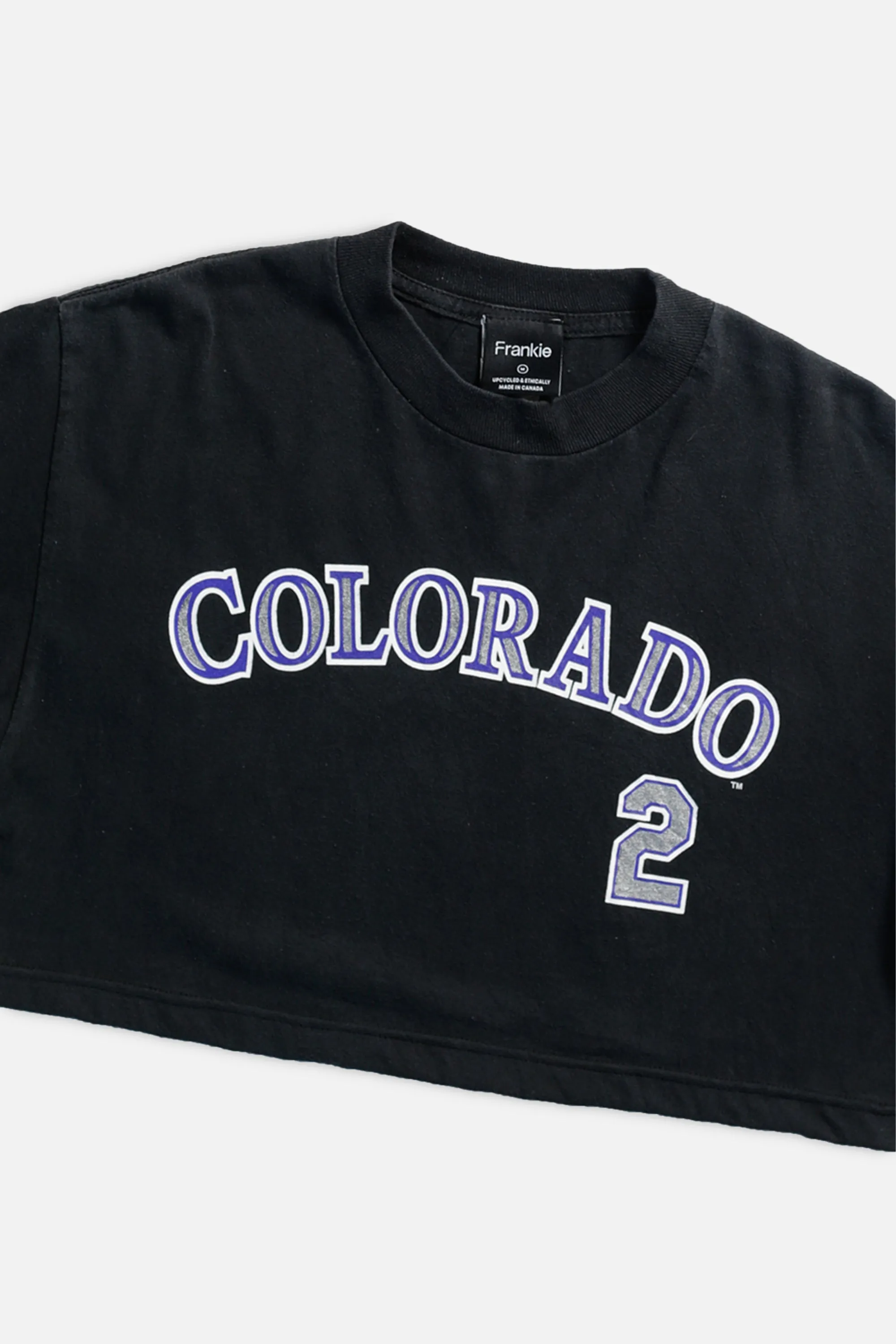 Rework Colorado Rockies MLB Crop Tee - M Frankie