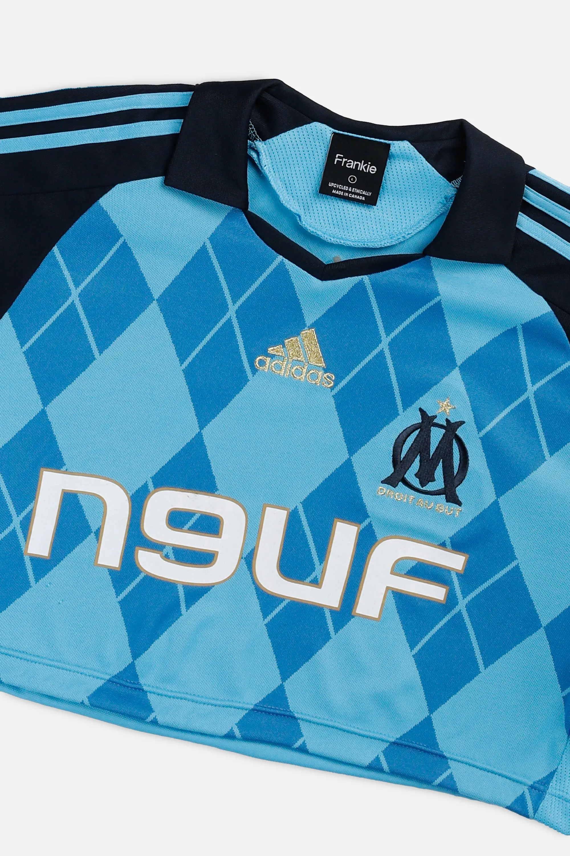Rework Crop Marseille Soccer Jersey - L Frankie
