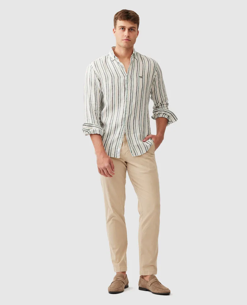 Rodd And Gunn Mens Gimmerburn Linen shirt Leaf