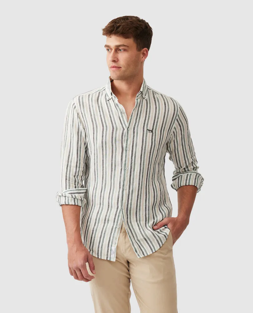 Rodd And Gunn Mens Gimmerburn Linen shirt Leaf