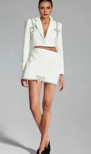 Sabine crystal-embellished jacket & skirt matching set Gloria Lanvin