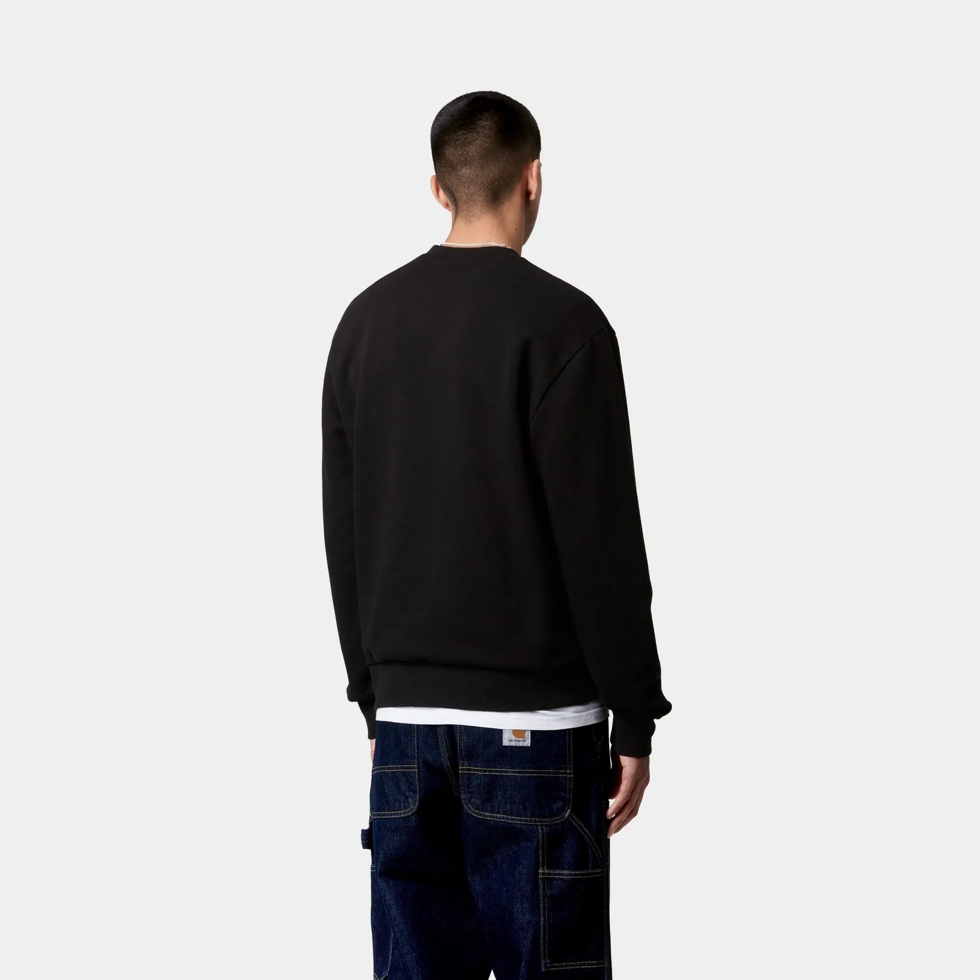 Script Embroidery Sweatshirt | Black / White Carhartt WIP