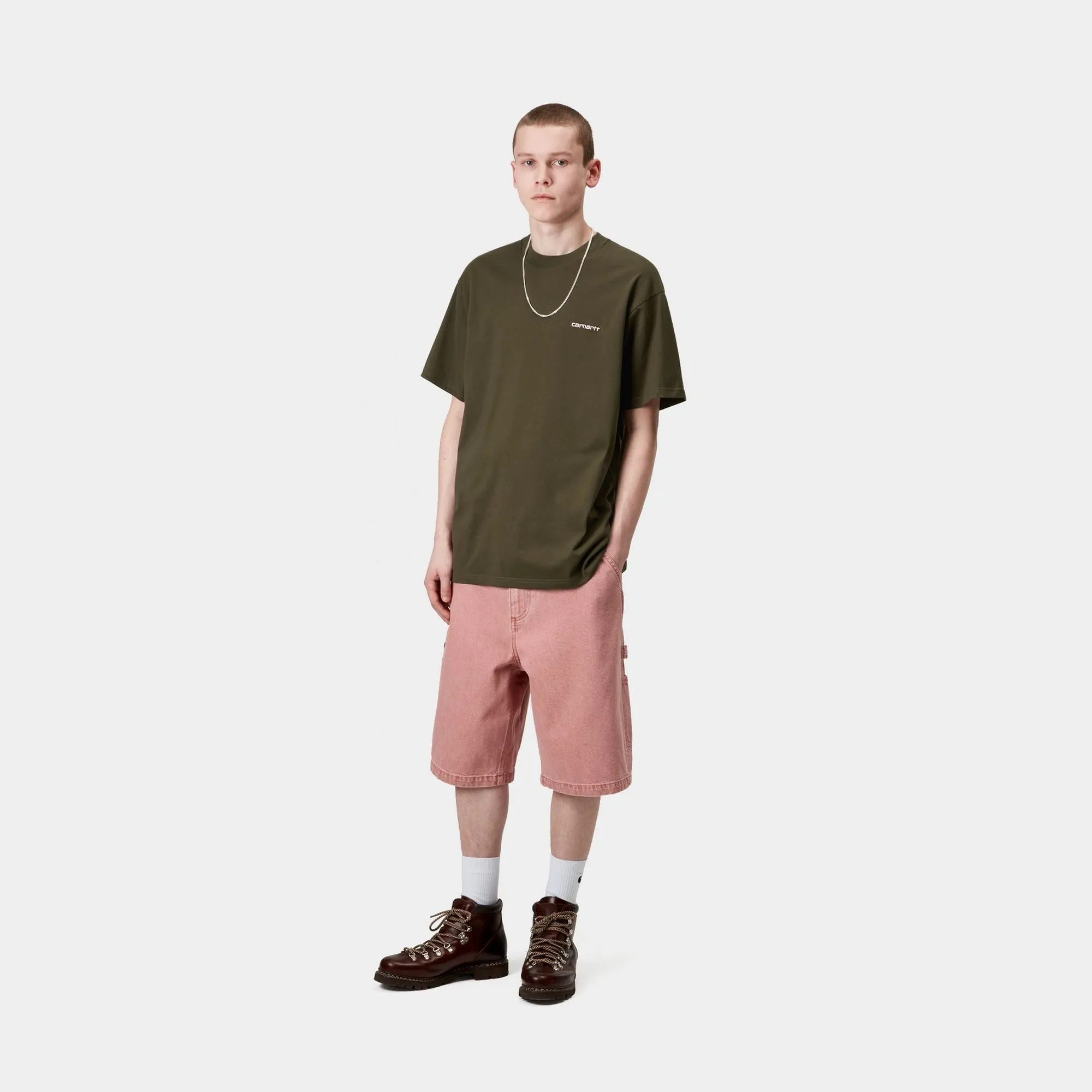 Script Embroidery T-Shirt | Turtle / Air Pink Carhartt WIP