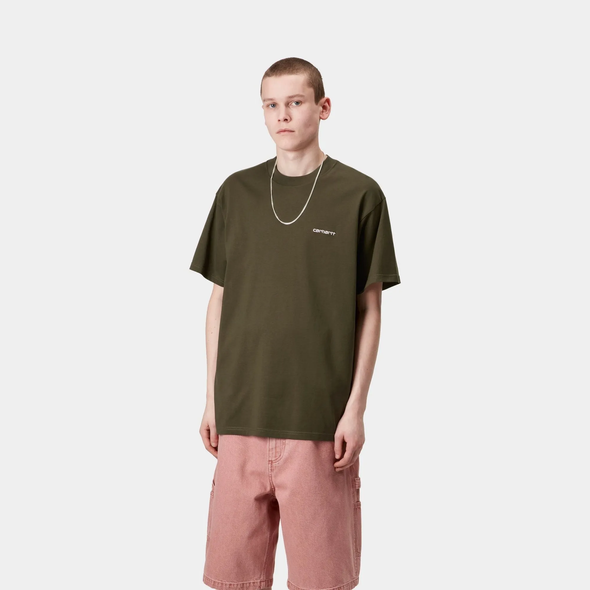 Script Embroidery T-Shirt | Turtle / Air Pink Carhartt WIP