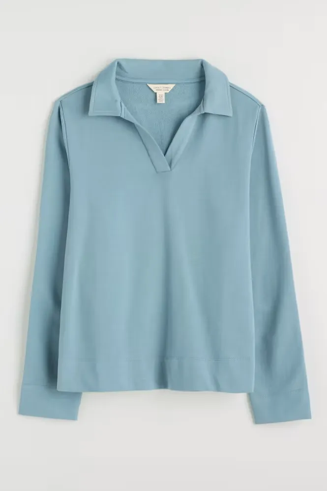 Seasalt Clear Wing V-Neck Collared Sweatshirt