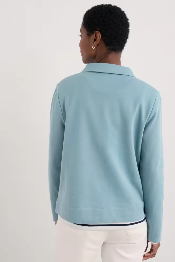 Seasalt Clear Wing V-Neck Collared Sweatshirt